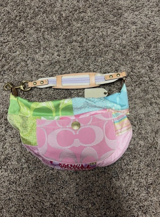 Authentic Coach PINK Patchwork Multicolor Y2K Hobo Bag RARE - Image 1