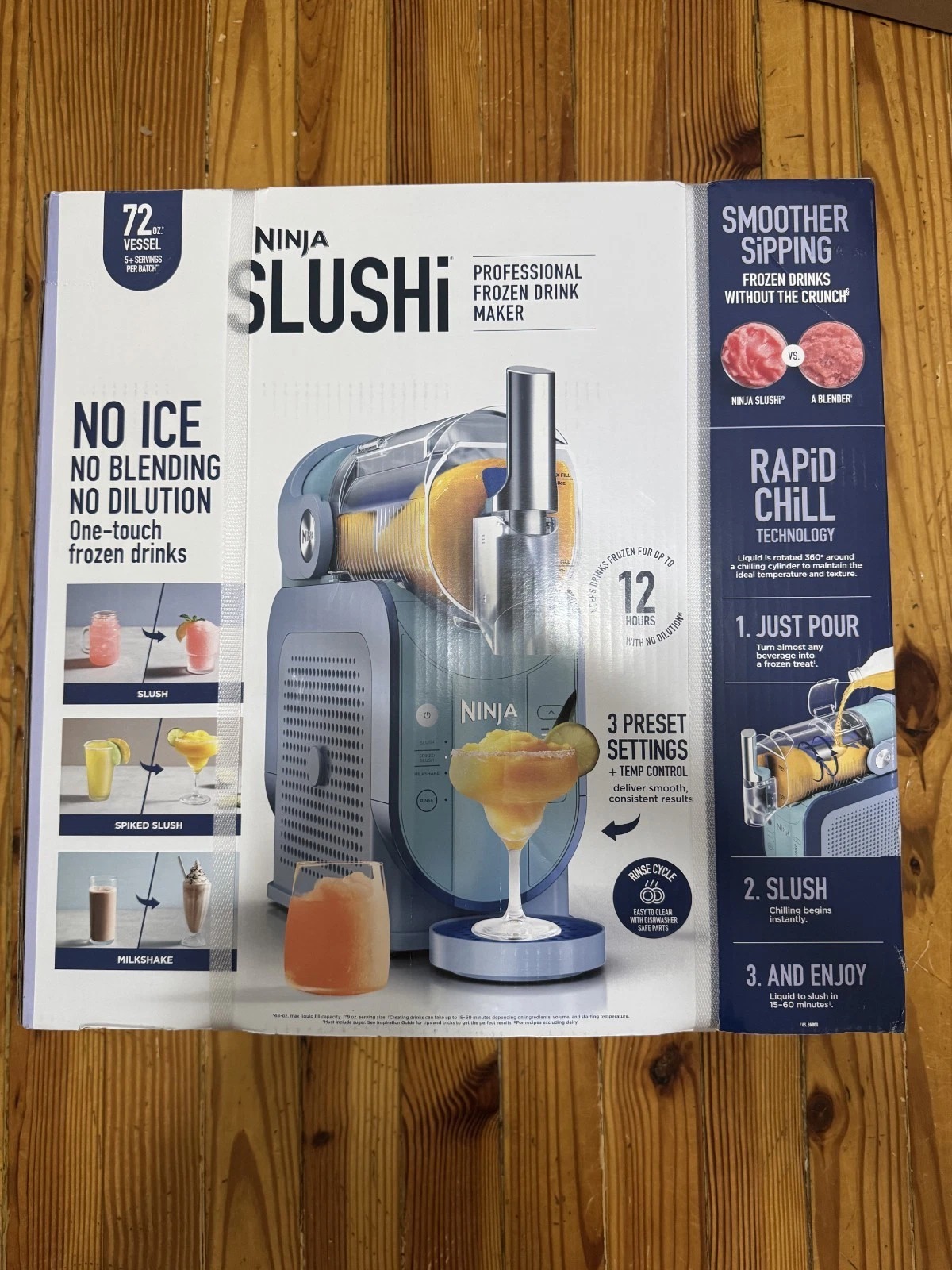 Ninja SLUSHi 3-in-1 72 oz Professional Frozen Drink Maker FS300BL – Blue - Image 1
