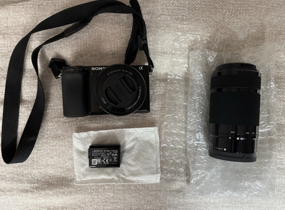 Sony Alpha a6100 24.2MP Mirrorless Camera - Black (with 16-50mm + 55-210mm Lens) - Image 1