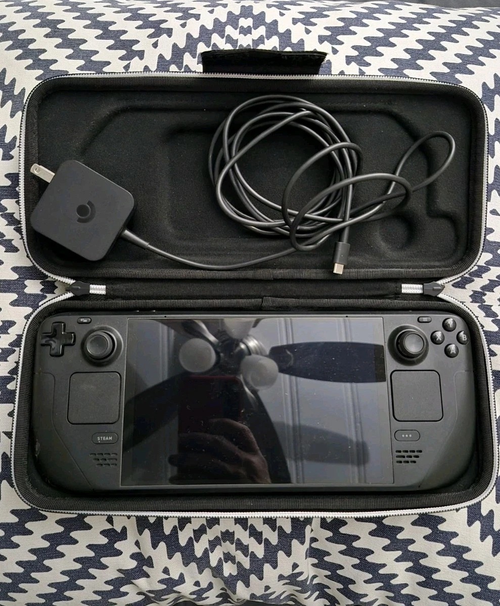 Valve Steam Deck OLED Handheld Console 1TB Black PC System Case & Charger Tested - Image 1